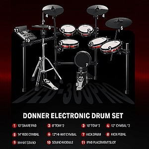 Donner DED-300 Pro Electric Drum Set with Independent Hi-Hat